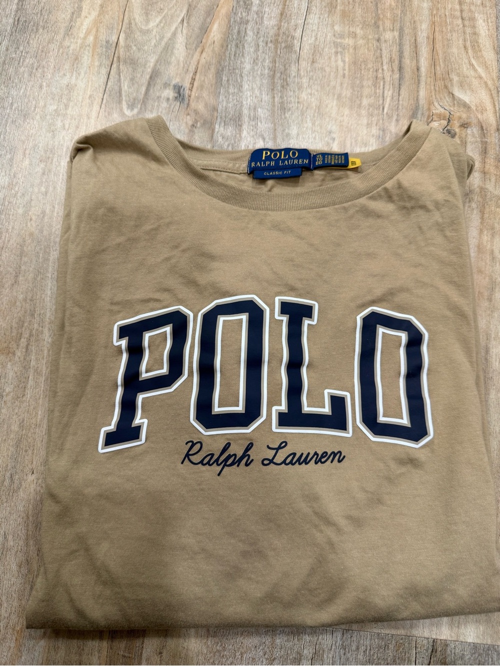 Classic Fit Logo Jersey Polo Ralph Lauren Tan Tee XL
